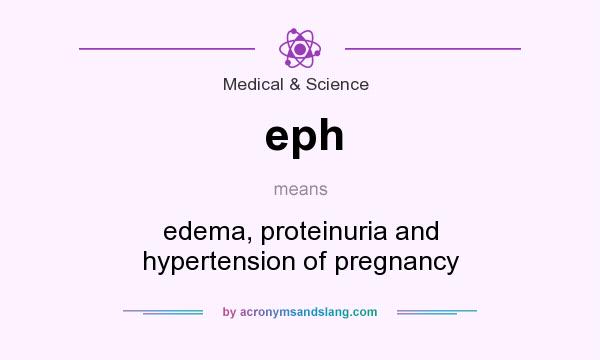 What does eph mean? It stands for edema, proteinuria and hypertension of pregnancy
