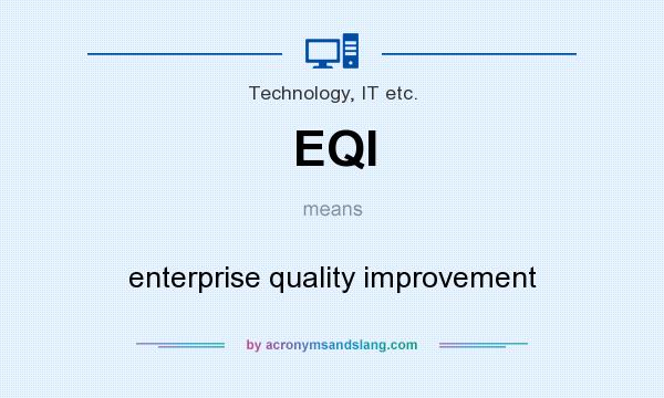 What does EQI mean? It stands for enterprise quality improvement