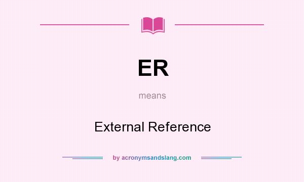 What does ER mean? It stands for External Reference