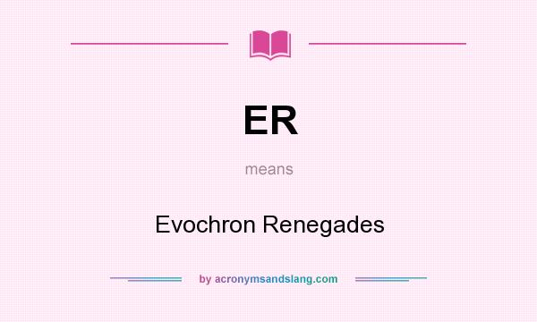 What does ER mean? It stands for Evochron Renegades