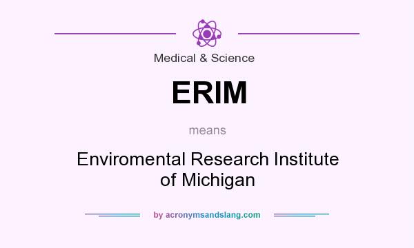 What does ERIM mean? It stands for Enviromental Research Institute of Michigan