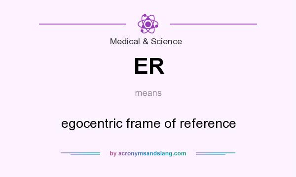 What does ER mean? It stands for egocentric frame of reference
