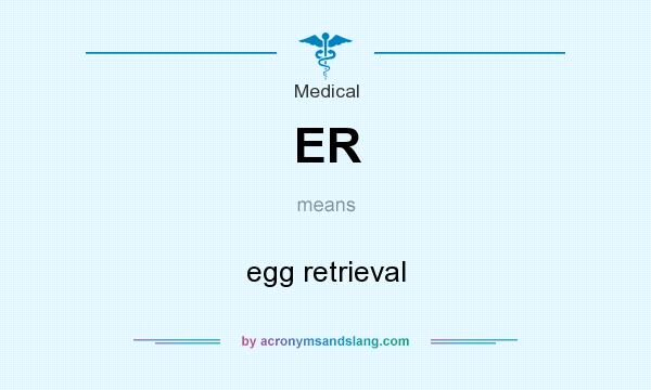 What does ER mean? It stands for egg retrieval