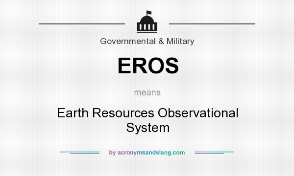 What does EROS mean? It stands for Earth Resources Observational System