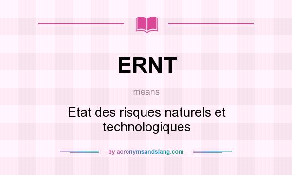 What does ERNT mean? It stands for Etat des risques naturels et technologiques