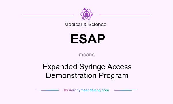 What does ESAP mean? It stands for Expanded Syringe Access Demonstration Program