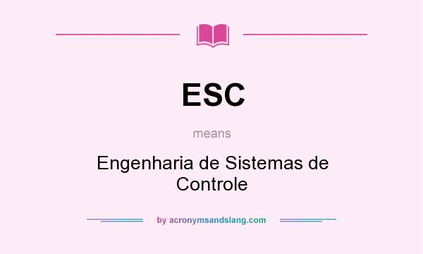 What does ESC mean? It stands for Engenharia de Sistemas de Controle
