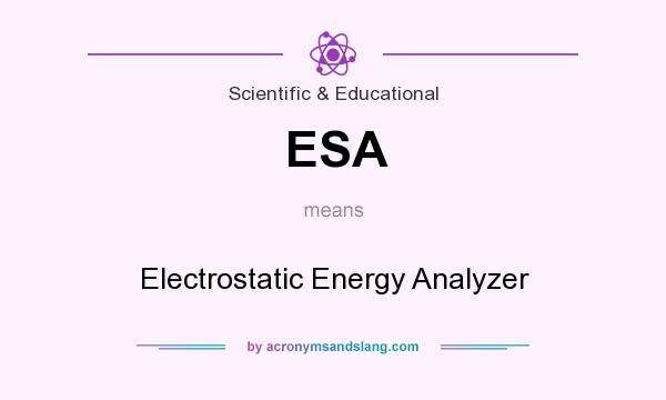 What does ESA mean? It stands for Electrostatic Energy Analyzer