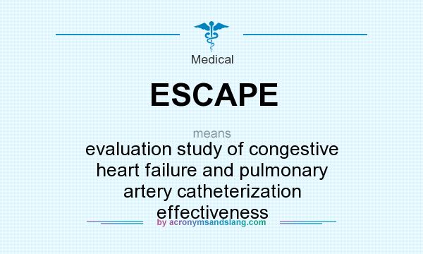 What does ESCAPE mean? It stands for evaluation study of congestive heart failure and pulmonary artery catheterization effectiveness