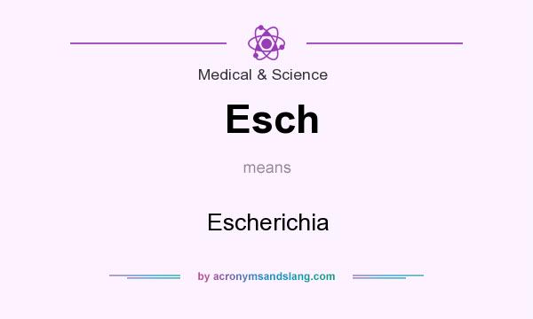 What does Esch mean? It stands for Escherichia