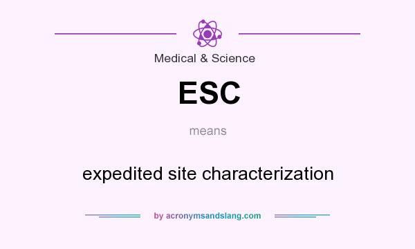 What does ESC mean? It stands for expedited site characterization
