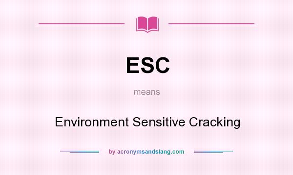 What does ESC mean? It stands for Environment Sensitive Cracking