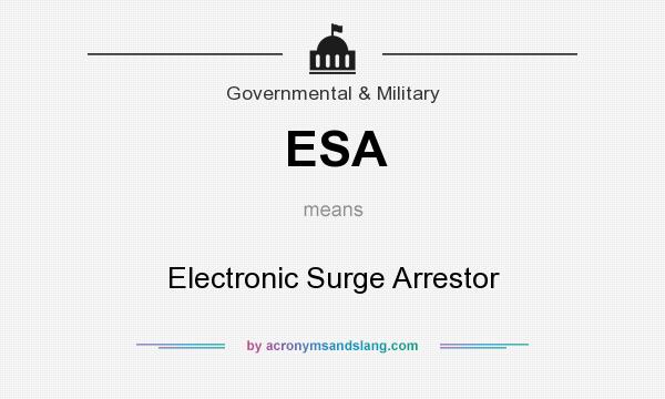 What does ESA mean? It stands for Electronic Surge Arrestor