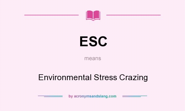 What does ESC mean? It stands for Environmental Stress Crazing