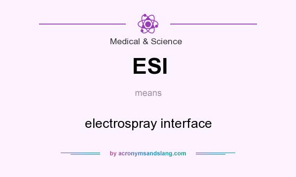 What does ESI mean? It stands for electrospray interface