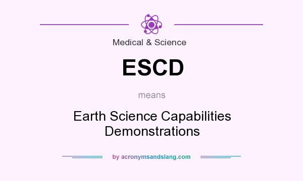 What does ESCD mean? It stands for Earth Science Capabilities Demonstrations