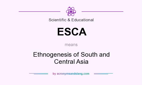 What does ESCA mean? It stands for Ethnogenesis of South and Central Asia
