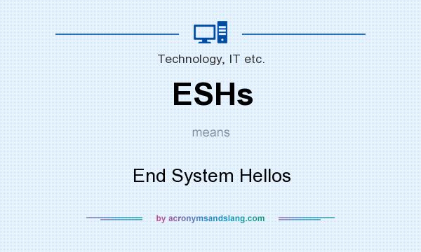 What does ESHs mean? It stands for End System Hellos
