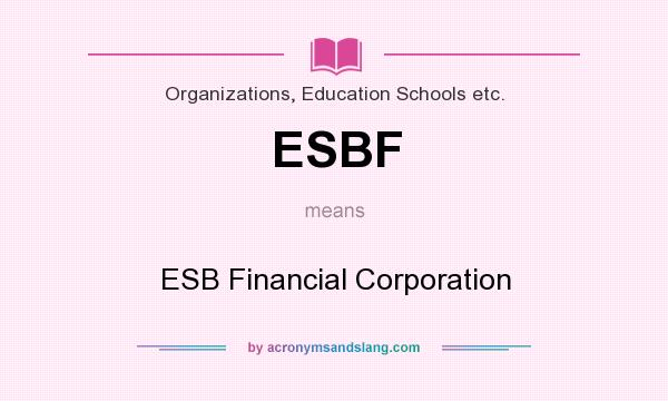 What does ESBF mean? It stands for ESB Financial Corporation