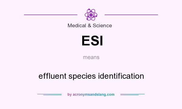 What does ESI mean? It stands for effluent species identification