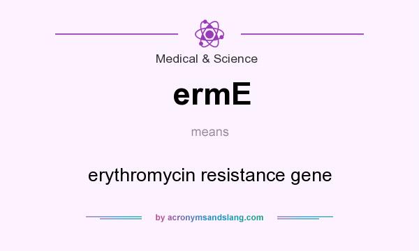 What does ermE mean? It stands for erythromycin resistance gene