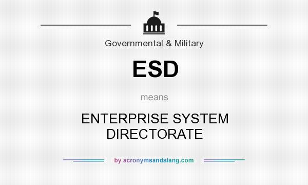 What does ESD mean? It stands for ENTERPRISE SYSTEM DIRECTORATE
