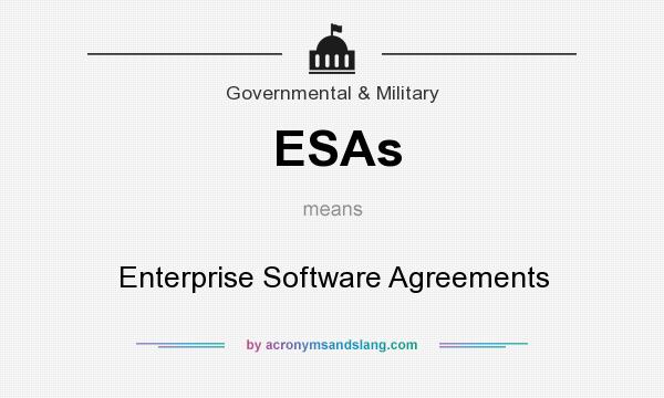 What does ESAs mean? It stands for Enterprise Software Agreements