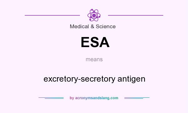 What does ESA mean? It stands for excretory-secretory antigen