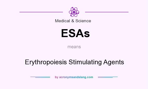 What does ESAs mean? It stands for Erythropoiesis Stimulating Agents