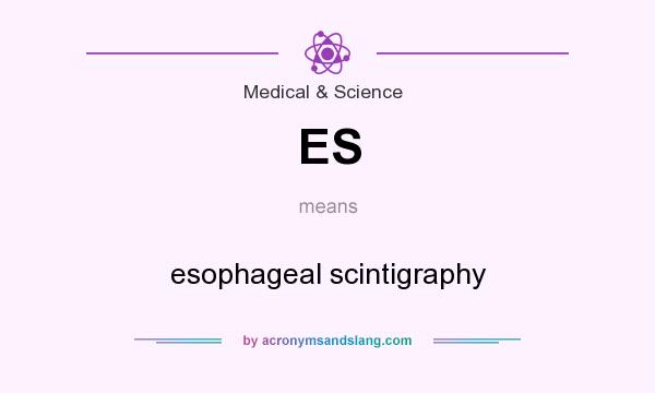 What does ES mean? It stands for esophageal scintigraphy