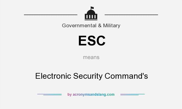 What does ESC mean? It stands for Electronic Security Command`s