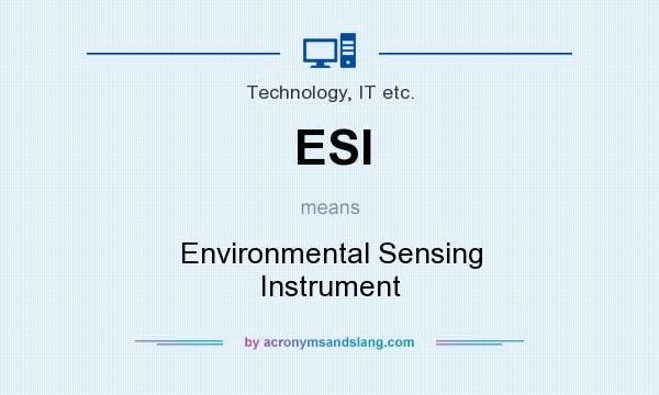 What does ESI mean? It stands for Environmental Sensing Instrument