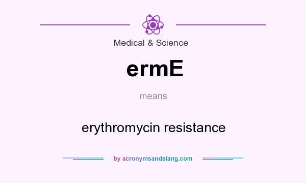 What does ermE mean? It stands for erythromycin resistance