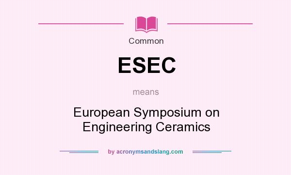 What does ESEC mean? It stands for European Symposium on Engineering Ceramics