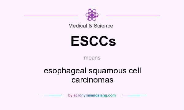 What does ESCCs mean? It stands for esophageal squamous cell carcinomas
