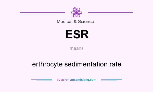 What does ESR mean? It stands for erthrocyte sedimentation rate