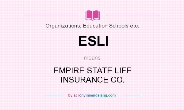 What does ESLI mean? It stands for EMPIRE STATE LIFE INSURANCE CO.
