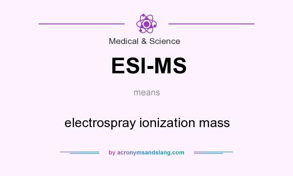 What does ESI-MS mean? It stands for electrospray ionization mass