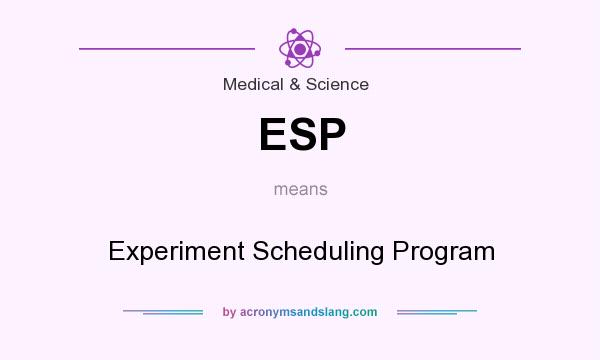 What does ESP mean? It stands for Experiment Scheduling Program