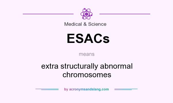 What does ESACs mean? It stands for extra structurally abnormal chromosomes