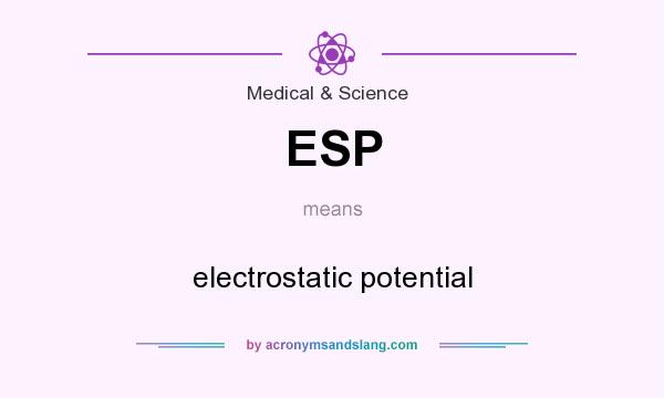 What does ESP mean? It stands for electrostatic potential