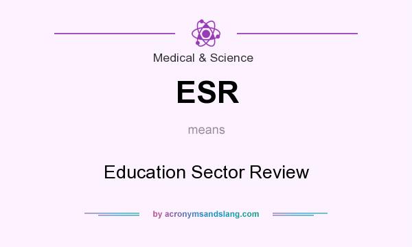 What does ESR mean? It stands for Education Sector Review