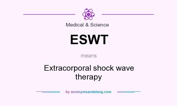 What does ESWT mean? It stands for Extracorporal shock wave therapy