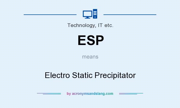 What does ESP mean? It stands for Electro Static Precipitator