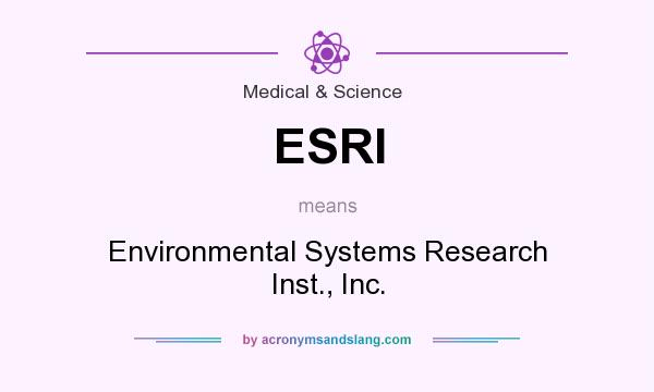 What does ESRI mean? It stands for Environmental Systems Research Inst., Inc.