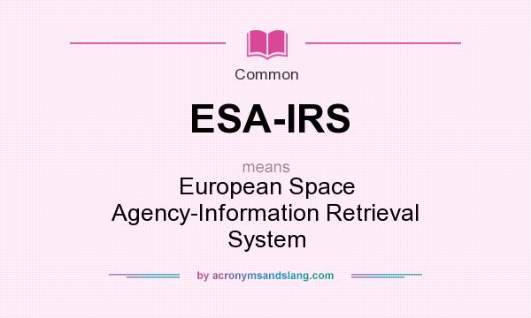 What does ESA-IRS mean? It stands for European Space Agency-Information Retrieval System
