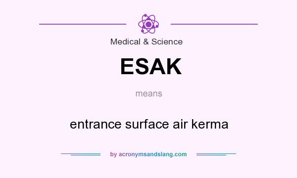 What does ESAK mean? It stands for entrance surface air kerma
