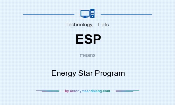 What does ESP mean? It stands for Energy Star Program