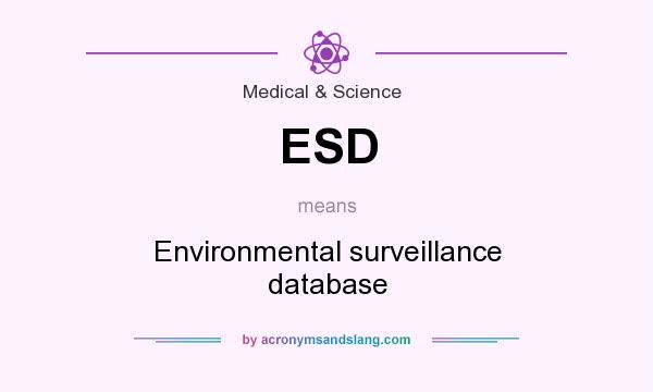 What does ESD mean? It stands for Environmental surveillance database
