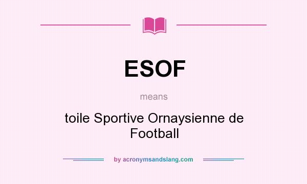 What does ESOF mean? It stands for toile Sportive Ornaysienne de Football